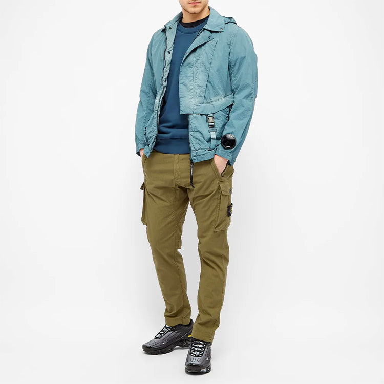 Men's STONE ISLAND Garment Dyed Crew Sweat Casual Blue 721563051-V0028