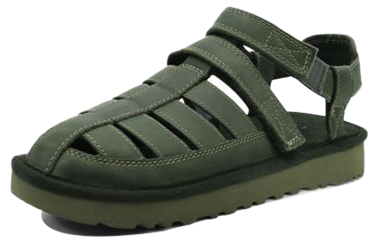 UGG Dune Fisherman Cowhide Green Sandals 1102694-MSG