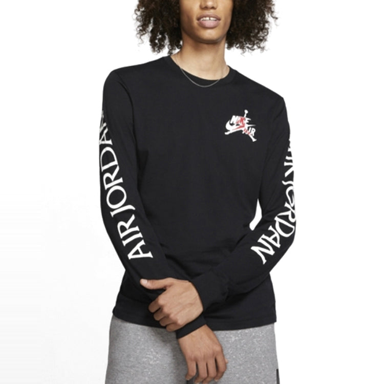 Air Jordan Casual Sports Round Neck Pullover Long Sleeves Black AT8897-010