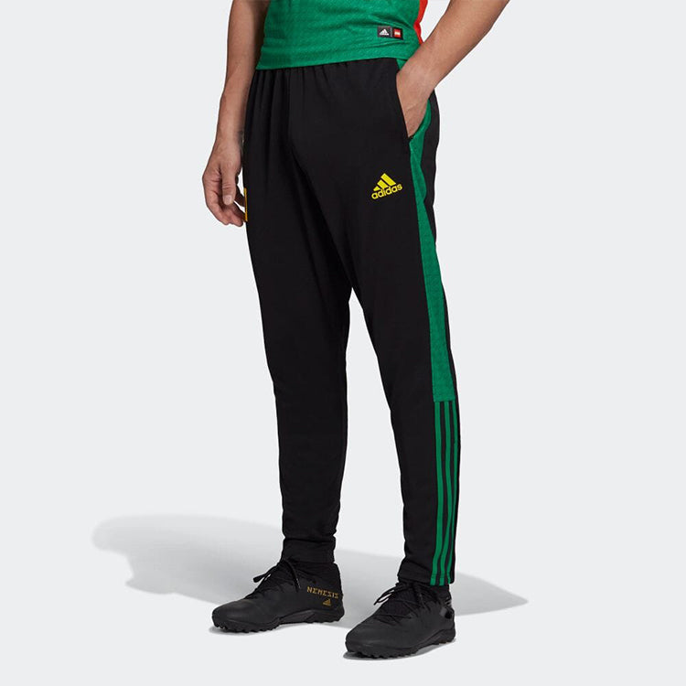 Men's adidas Stripe Casual Sports Breathable Long Pants/Trousers Japanese Version Black HC9797