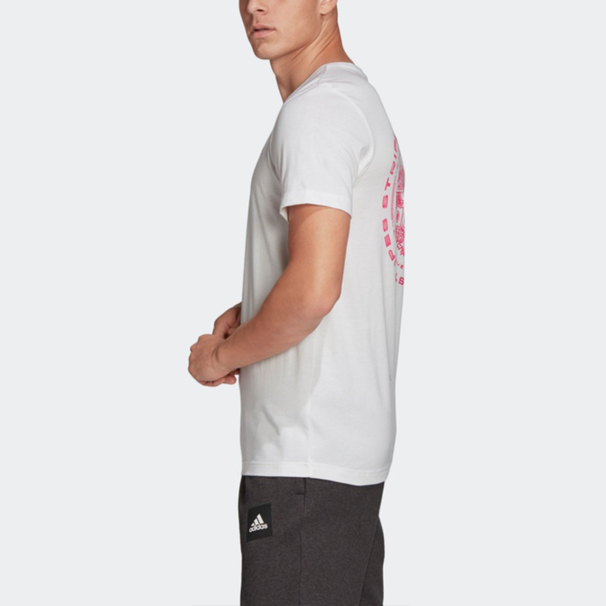 adidas Doodle Emblem Sports Stylish Printing Short Sleeve White FN1749