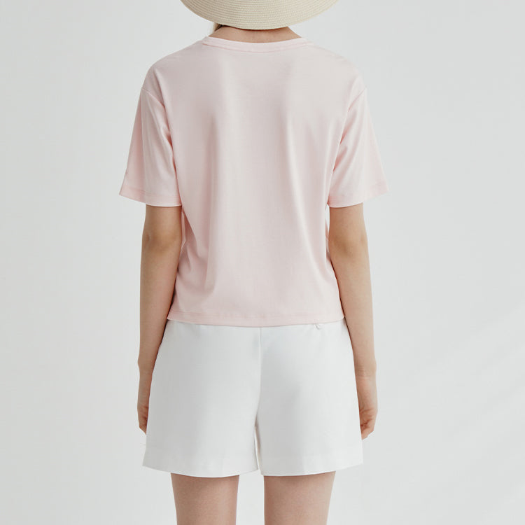 (WMNS) FILA Printing Short Sleeve Pink T-Shirt F11W028137F-PK