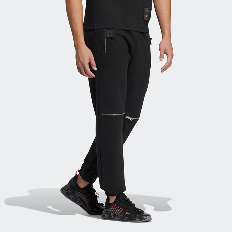 Men's adidas originals Solid Color Casual Sports Pants/Trousers/Joggers Black HH9431