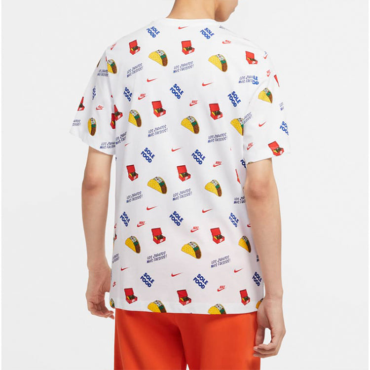 Nike Sportswear Pattern Printing Short Sleeve White CW0473-100