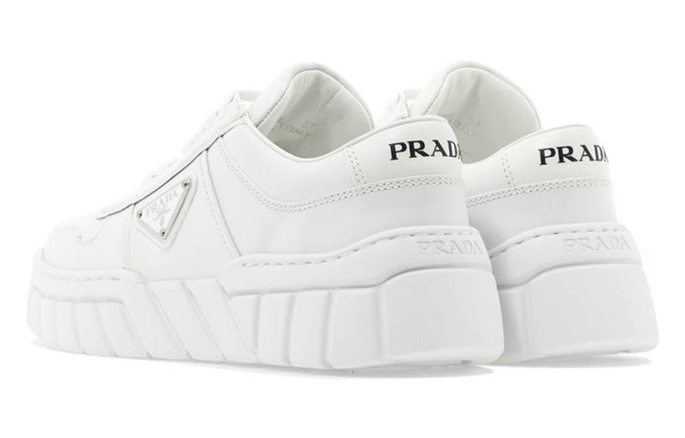 (WMNS) PRADA Soft Padded Nappa Leather Laced-Up Shoes 'White' 1E946M_3LJ6_F0009