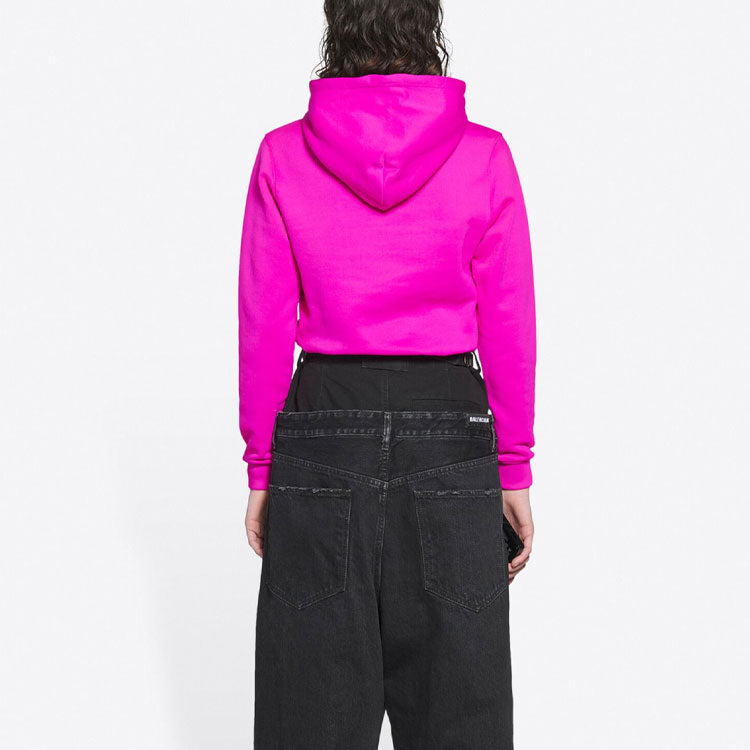 (WMNS) Balenciaga FW21 Micro Mark Logo Drawstring Long Sleeves Hoodie Pink 657683TKVE36817