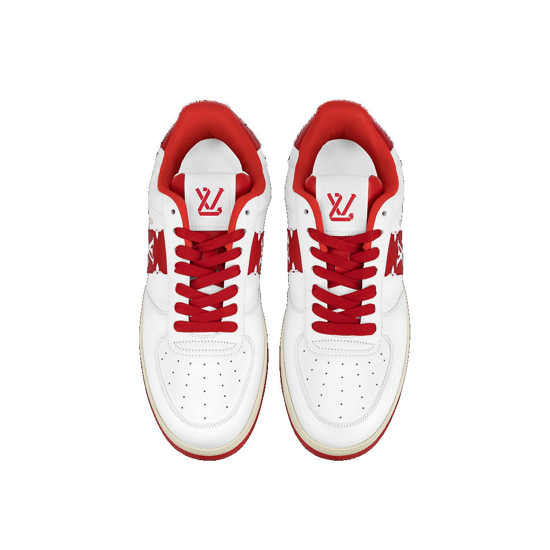 LOUIS VUITTON Rivoli Sneakers 'White with Red Side Monogram Band' 1AAV9J