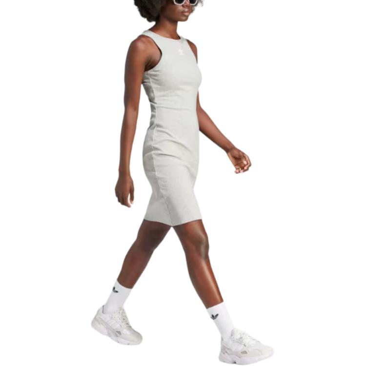 (WMNS) adidas Essentials Rib Tank Dress Asia Sizing 'Grey' IR5923