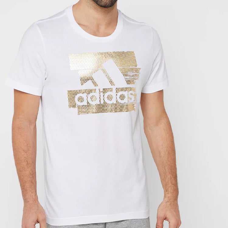 adidas Logo Sports Round Neck Short Sleeve White DV3081