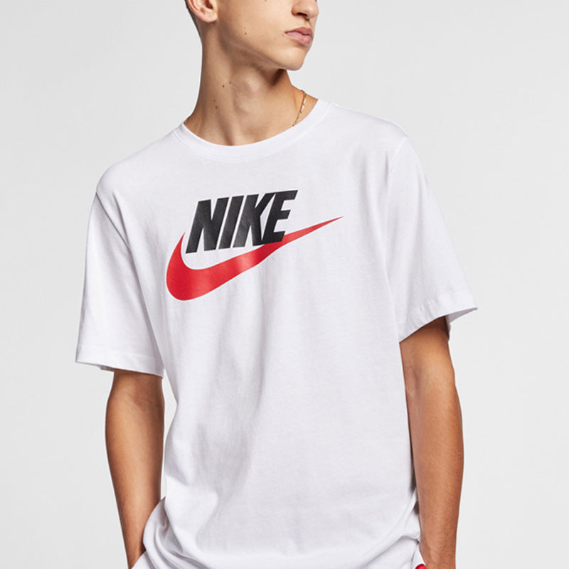 Nike M Nsw Tee Icon Futura Casual Sports Alphabet Printing Round Neck Short Sleeve White AR5004-100