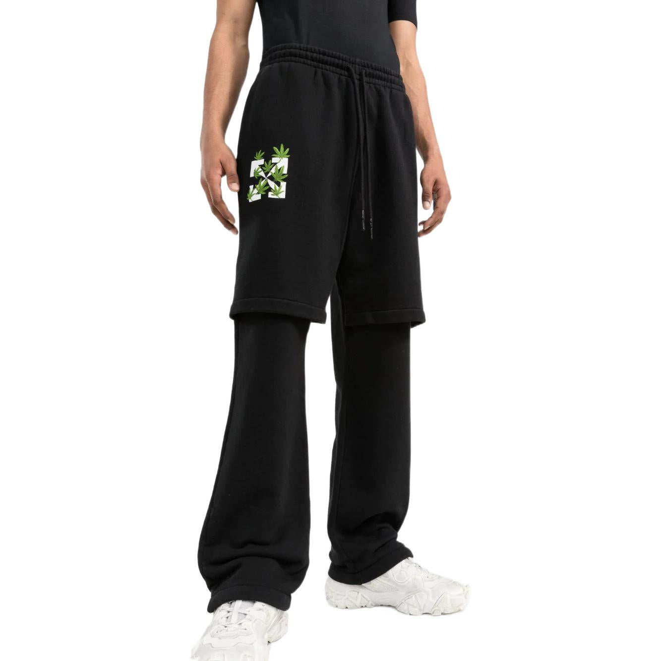 Men's Off-White FW22 Arrow Printing Casual Pants/Trousers Black OMCH047S22FLE0021055