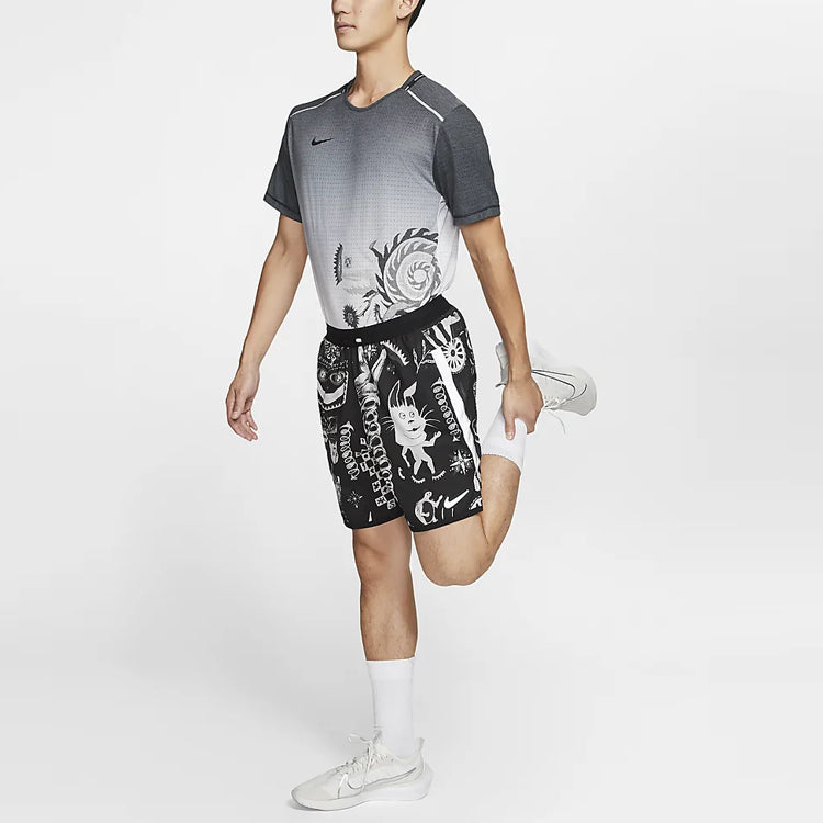 Nike Graffiti Printing Running Shorts Black CJ5817-010