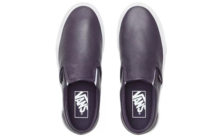 Vans Leather Classic Slip-On 'Black White' VN0A38F7VM9