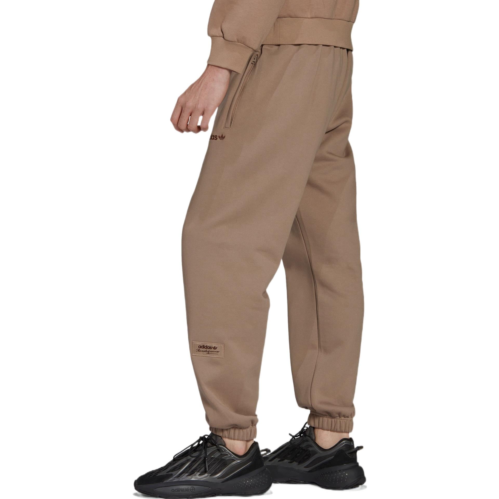 Men's adidas originals Embroidered Logo Bundle Feet Sports Pants/Trousers/Joggers Brown HM2669
