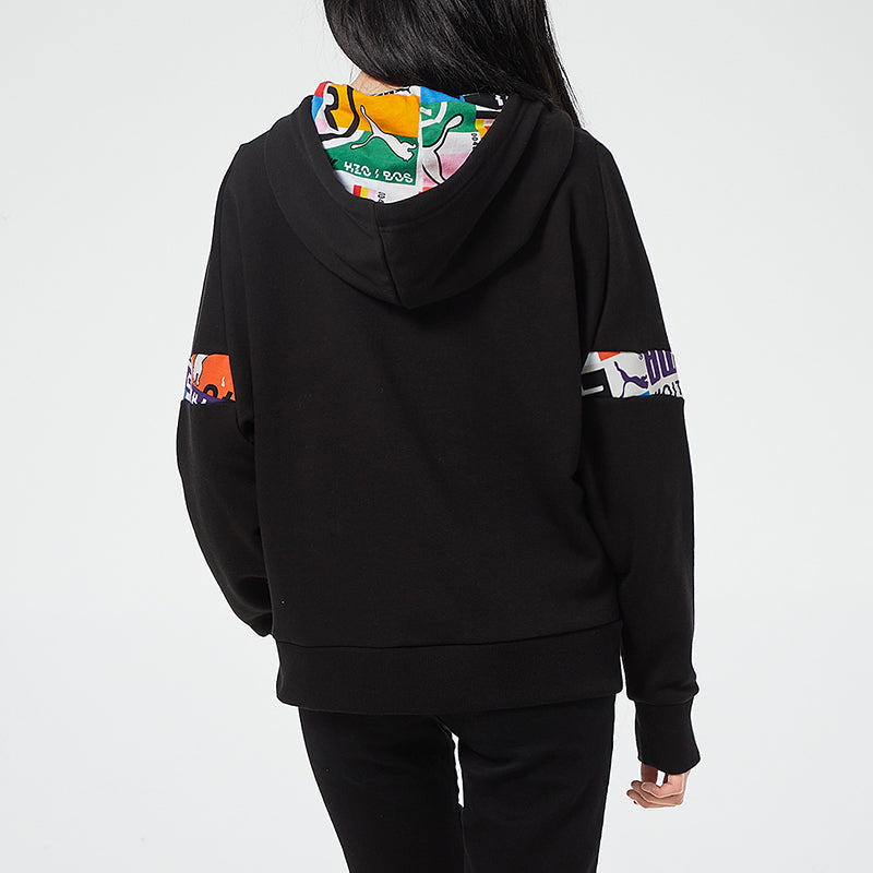 (WMNS) PUMA International Hoodie 'Black White' 531351-01