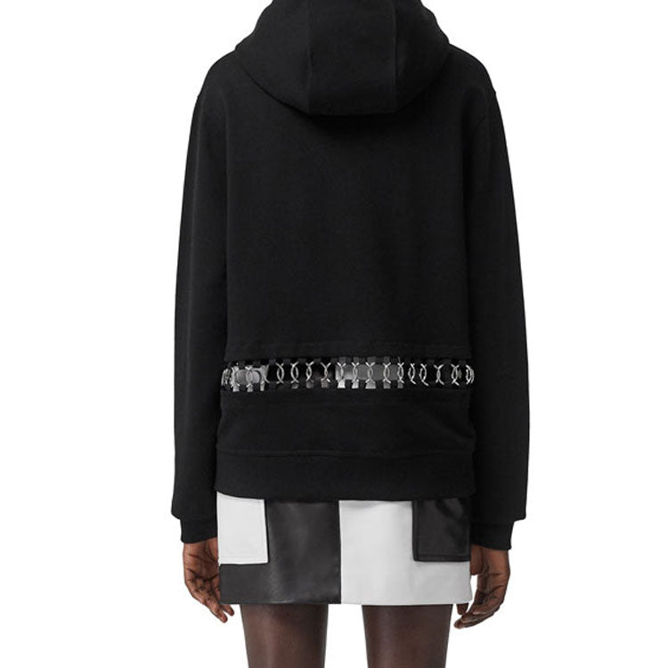 (WMNS) Burberry Metallic Adornment Hoodie Black 80206261