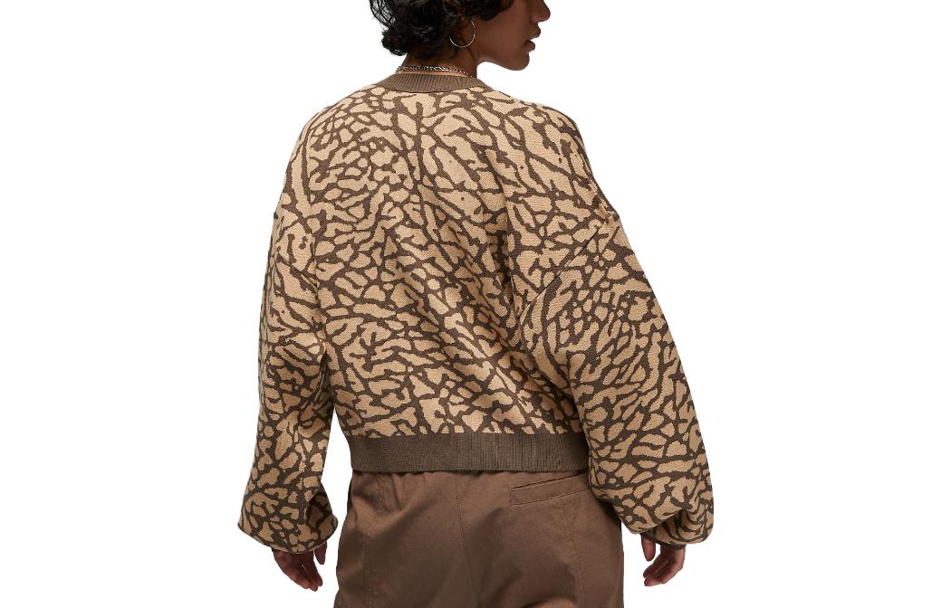 (WMNS) Air Jordan Flight Jacquard Knit Cardigan 'Palomino' DX0448-274