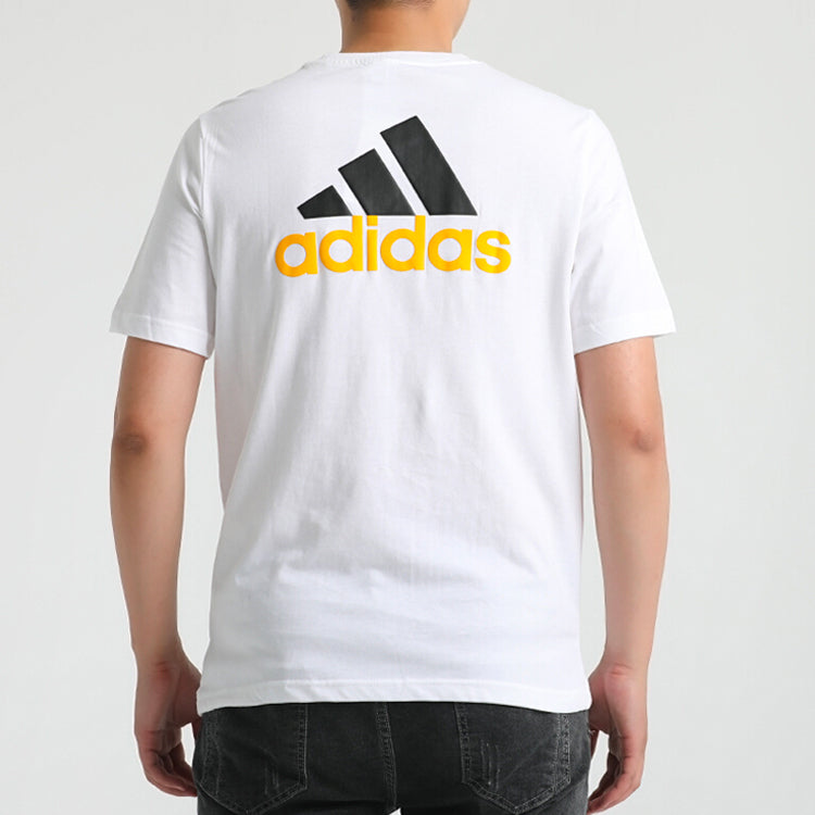 Men's adidas Round Neck Short Sleeve White T-Shirt GL2218