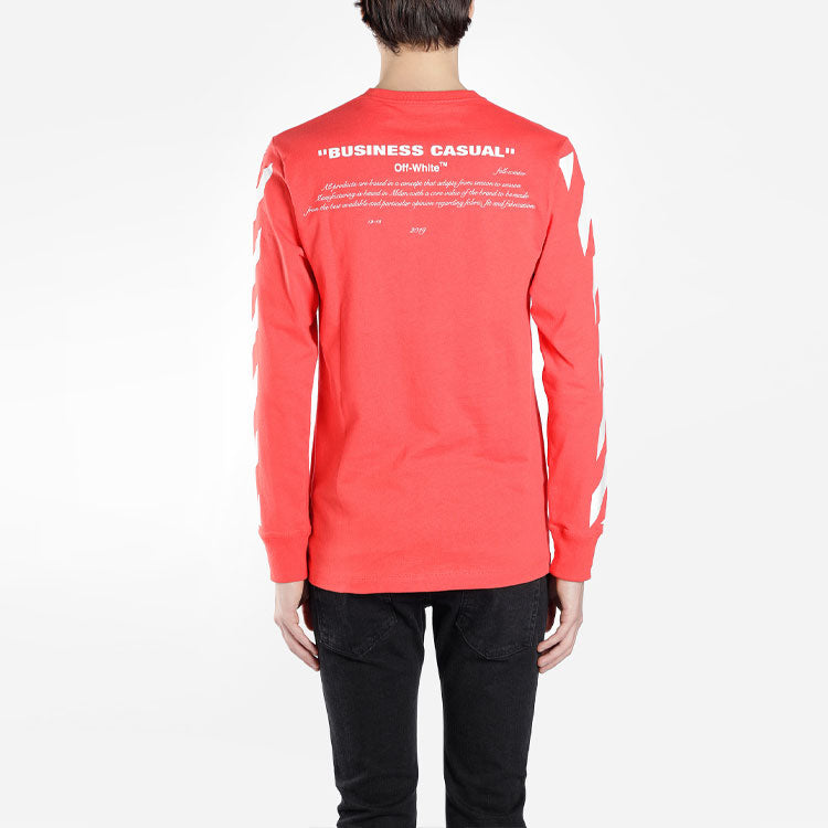 Off-White Bernini Diagonal Stripe Print T shirt 2030 Red/Blue OMAB001F181850112030