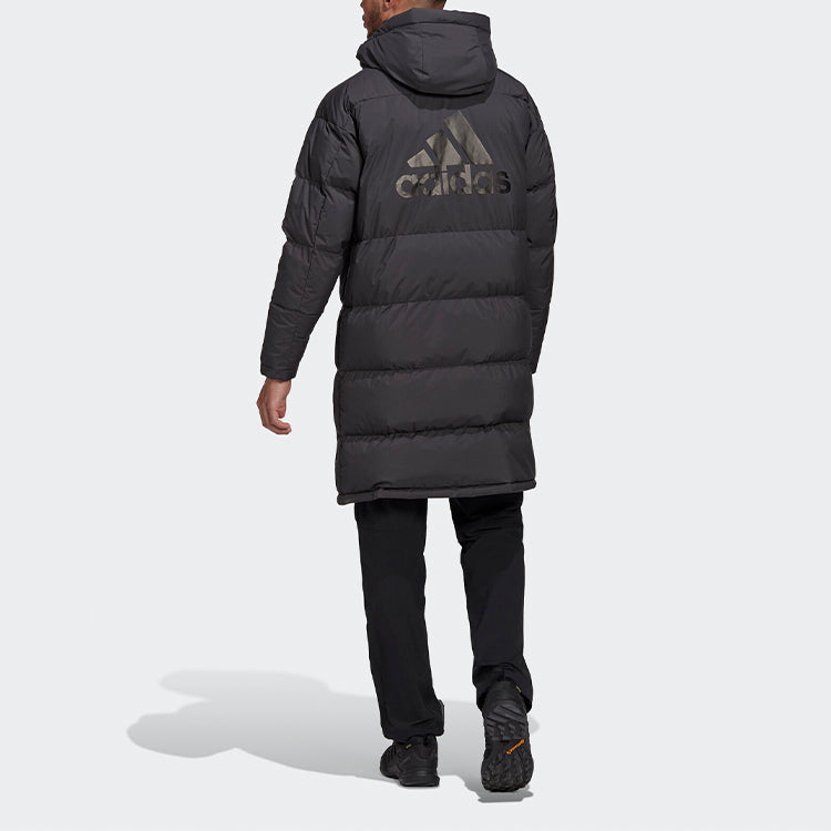 adidas protection against cold Stay Warm hooded mid-length Down Jacket Black GF0075