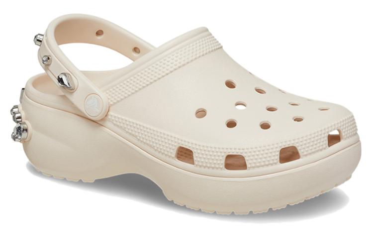 (WMNS) Crocs Classic Platform Tiara Clogs 'Beige' 209685-0WW