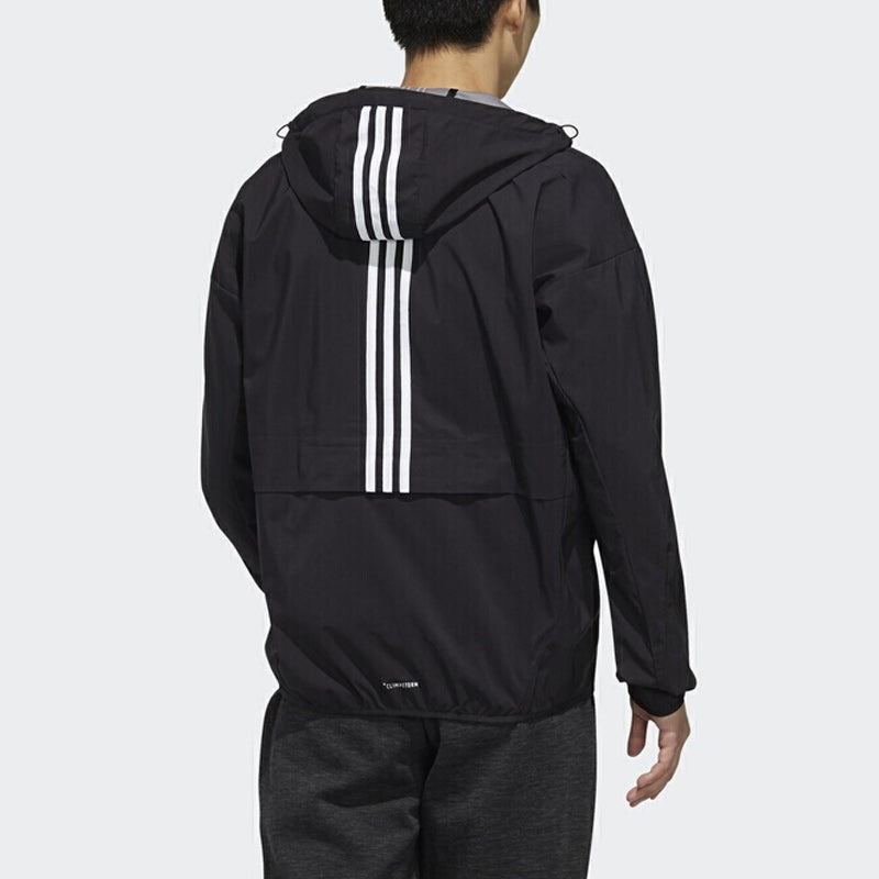 adidas M Id Trvl Wv Jk Windproof Sports Hooded Jacket Black ED1942