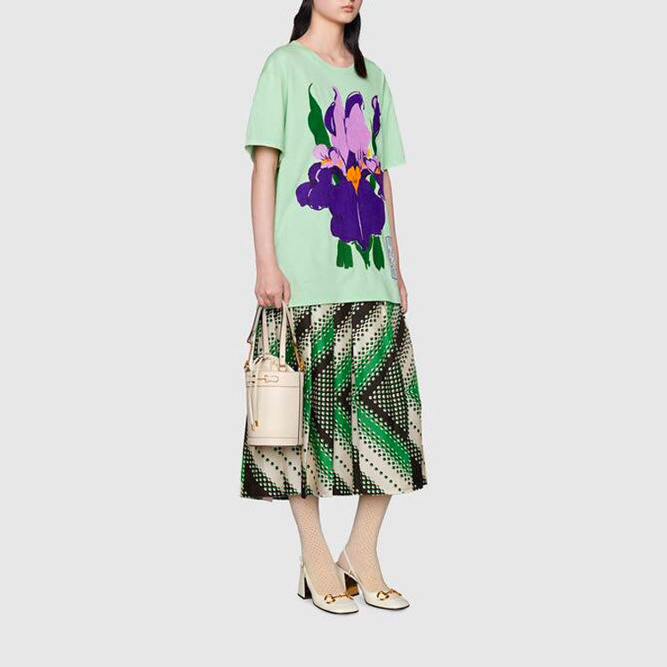 (WMNS) Gucci Personalized Printed Cotton For Green 615044-XJDBU-3614