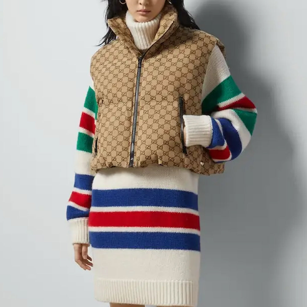 (WMNS) Gucci GG Canvas Padded Vest 'Beige' 776838-ZAPIO-2190