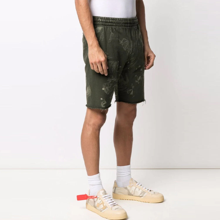 Off-White SS21 Logo Pattern Knee-Length Sports Shorts Version Green OMCI006S21FLE0055701