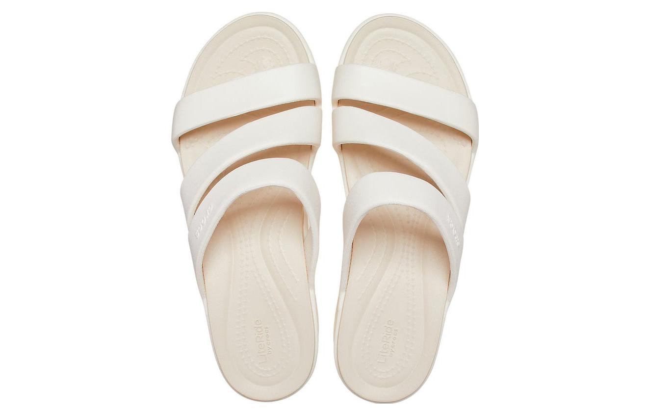 (WMNS) Crocs Boca Strappy Wedge Sandals 'White' 207434-159