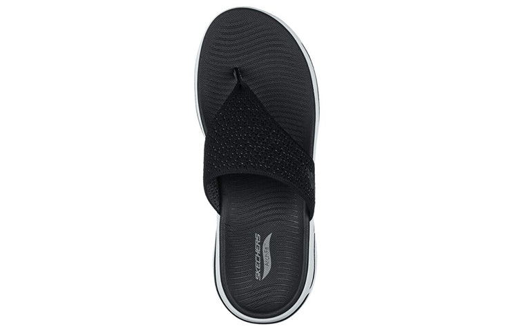 (WMNS) Skechers Go Walk Arch Fit Sandal 'Black White' 140221-BKW