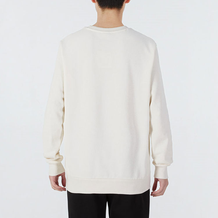 PUMA Logo Pattern Printing Sports Round Neck Pullover White 536304-65