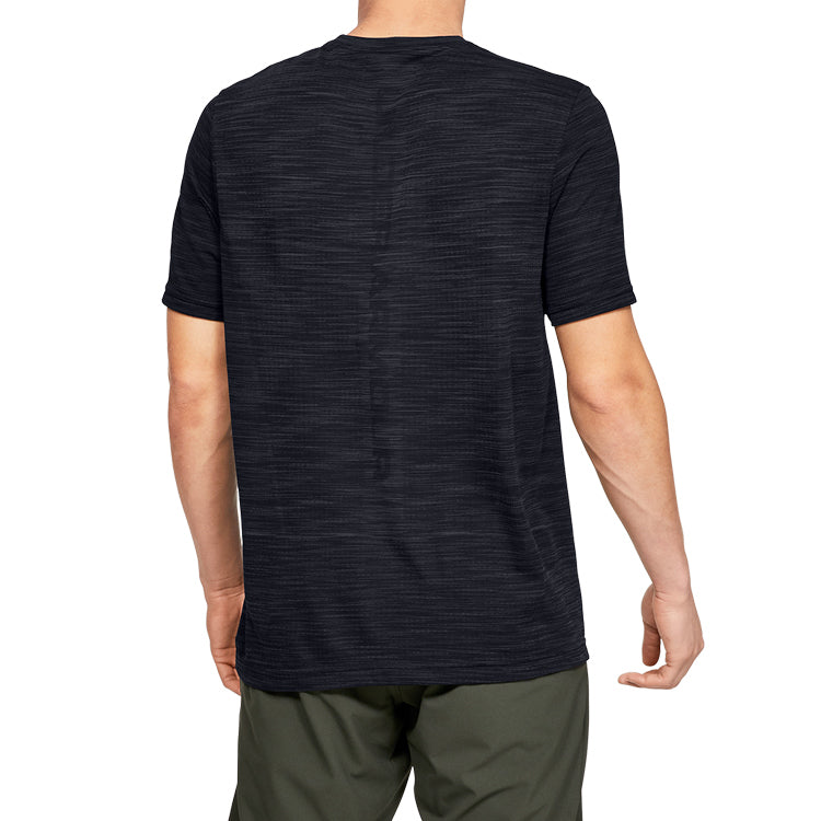 Men's Under Armour Seamless Round Neck Training Sports Short Sleeve Black 1345309-001
