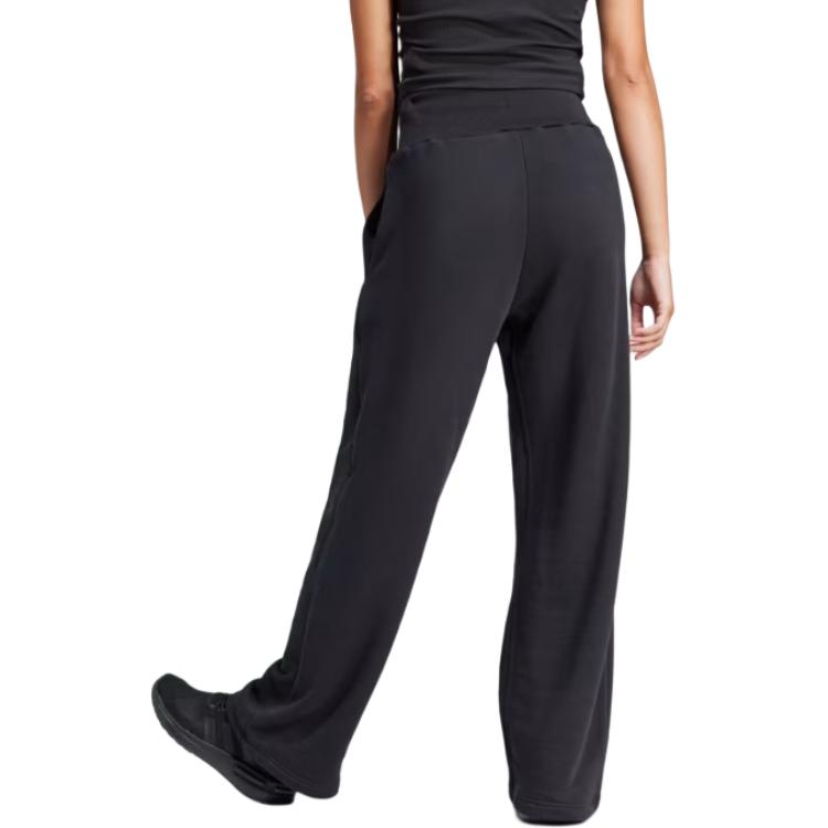 (WMNS) adidas Lounge French Terry Straight Leg Pants Asia Sizing 'Black' IR8784