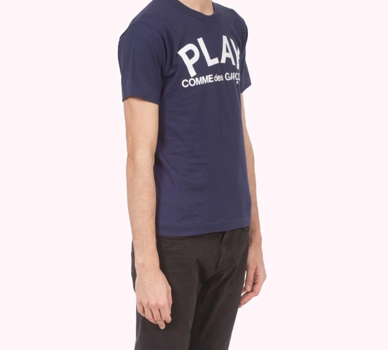 COMME des GARCONS PLAY Play Logo Tee 'Navy White' AZ-T176-051-1