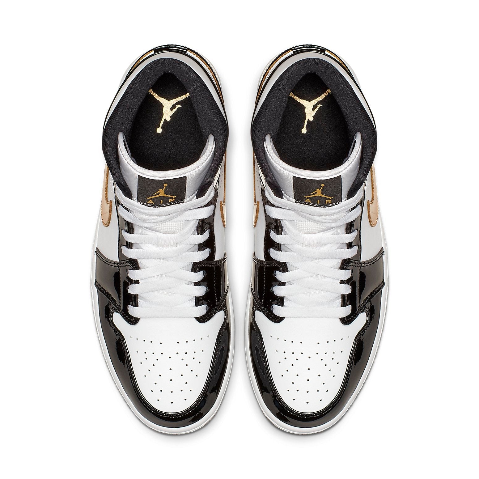 Air Jordan 1 Mid Patent 'Black Gold' 852542-007