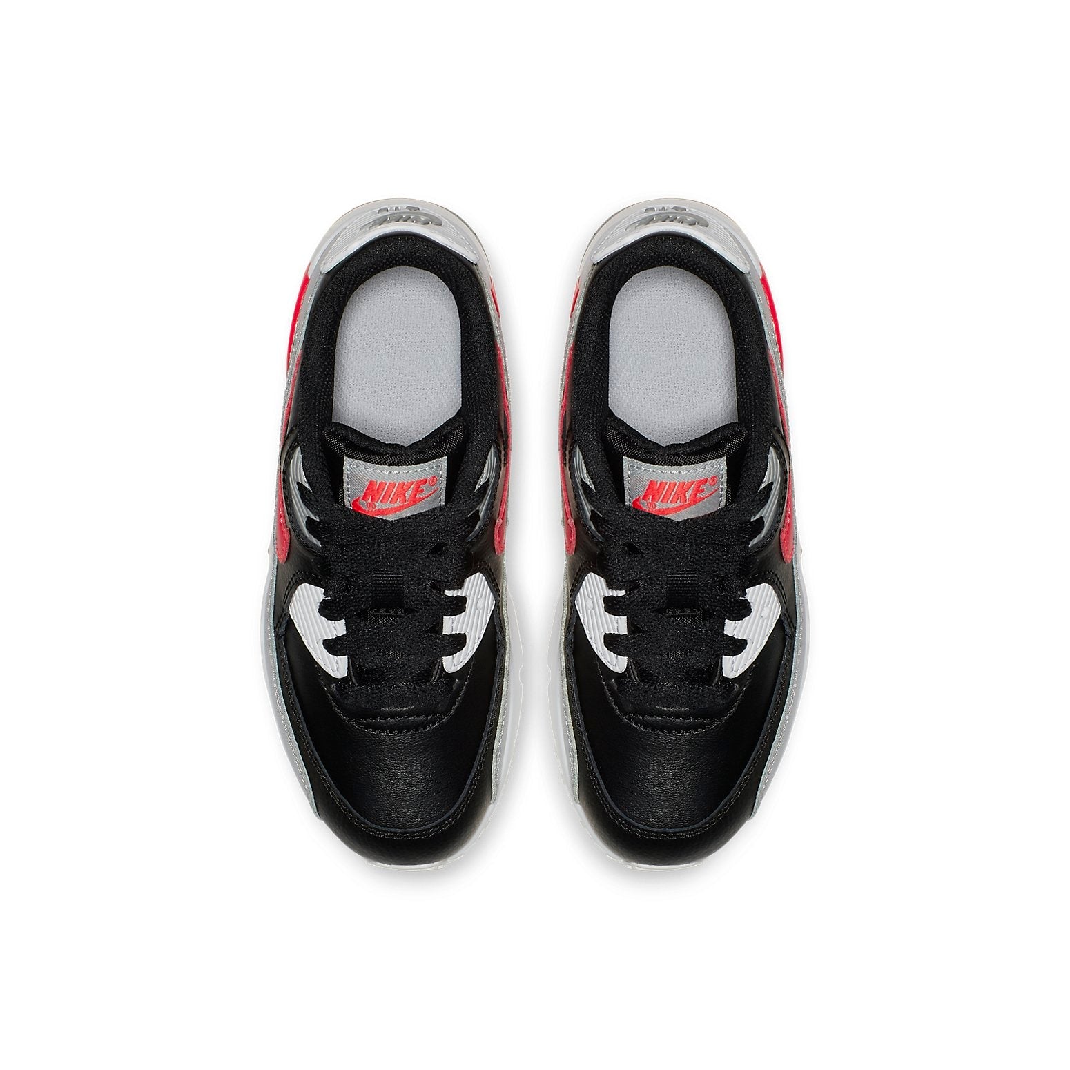 (PS) Nike Air Max 90 LTR Leather Low-Top Black/Grey/Red 833414-024