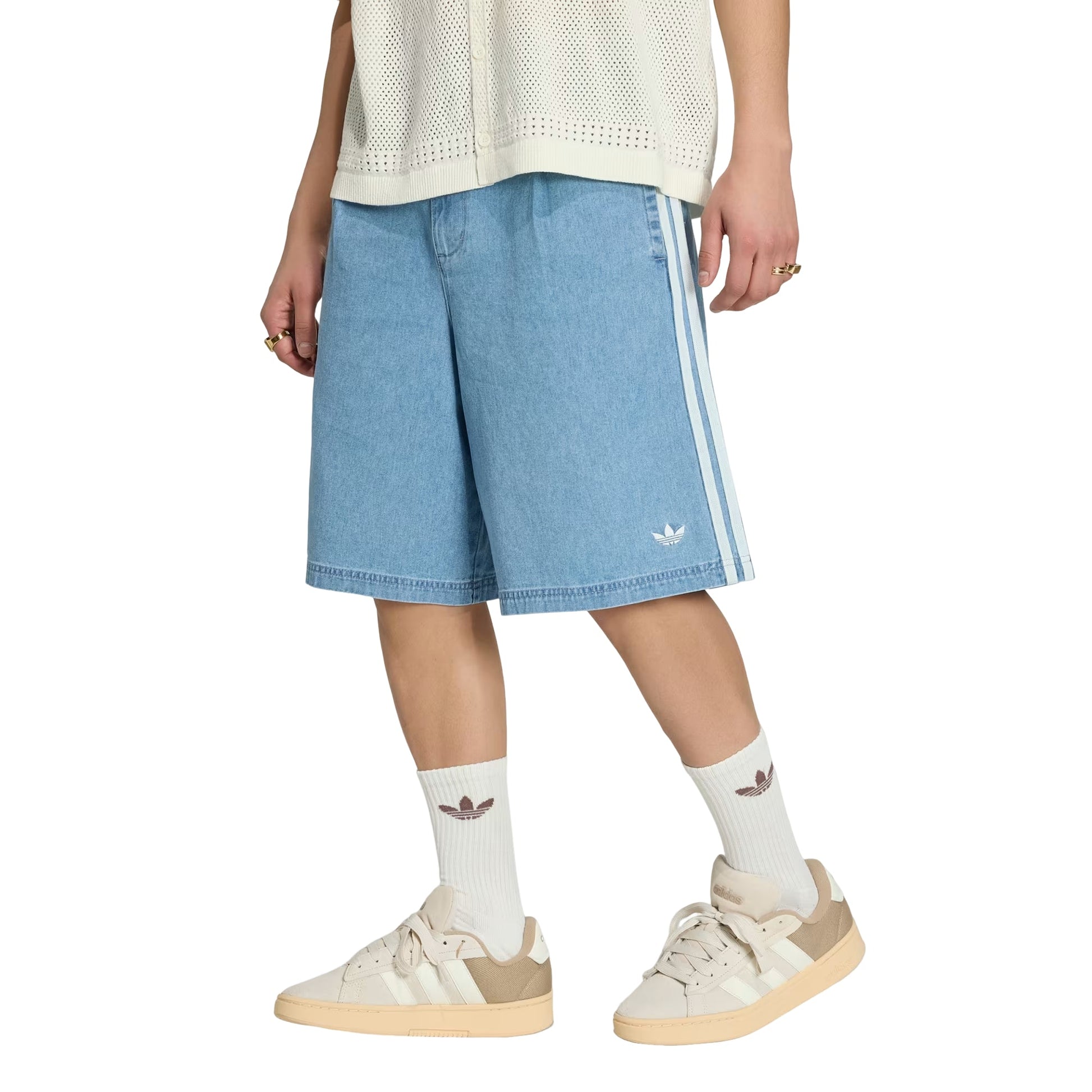 adidas Denim Chino Shorts Asia Sizing 'Light Blue' KX1192