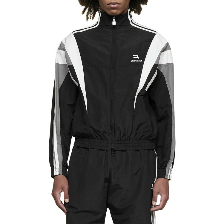 Balenciaga Sporty B Tracksuit Jacket 'Black Grey White' 681438TKO481269