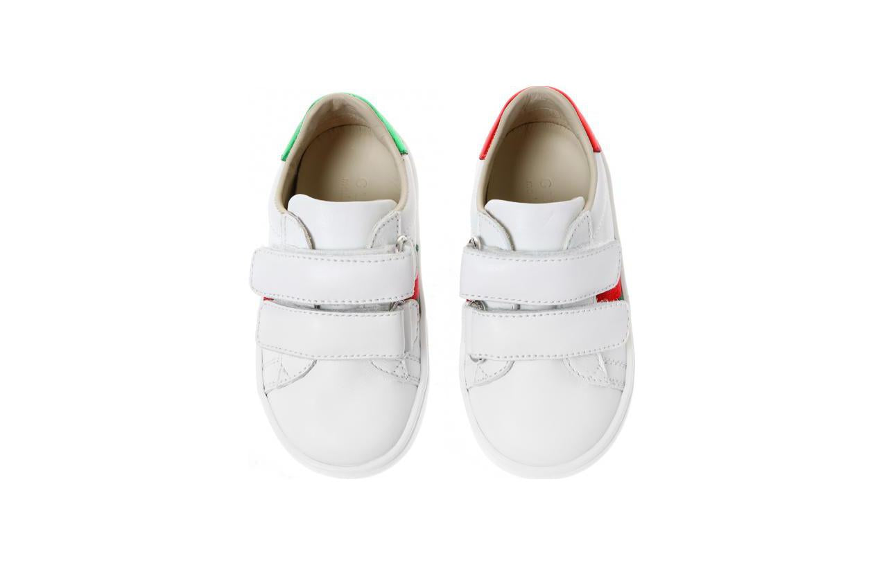 (TD) Gucci Leather Toddler Sneaker With Web 'White' 455447-CPWP0-9085