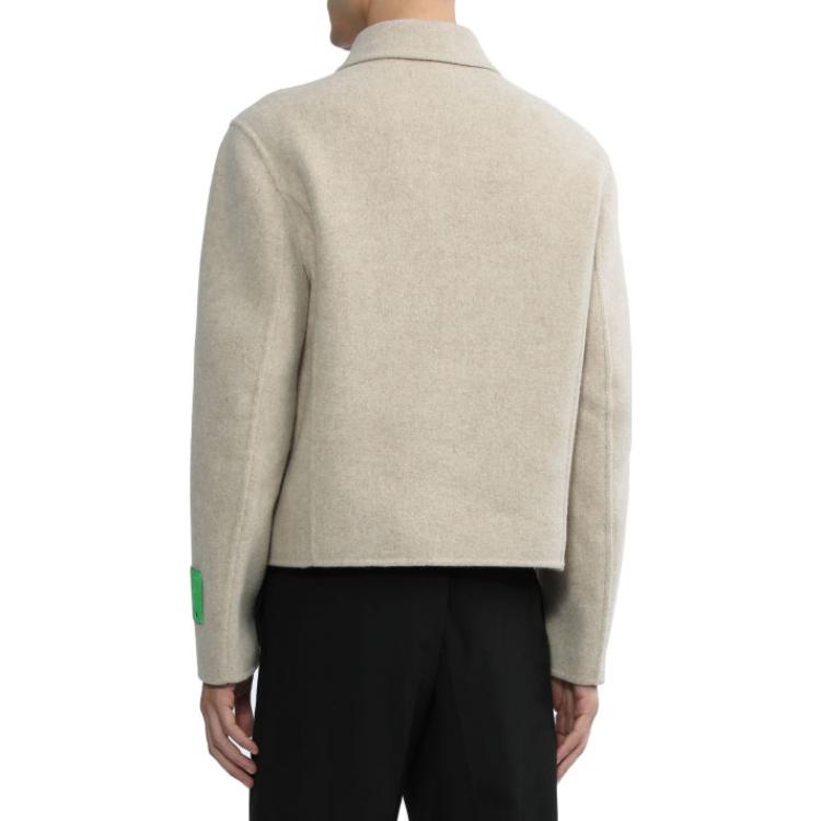 Off-White Logo-Tag Wool-Blend Jacket OMEA346F22FAB0016100