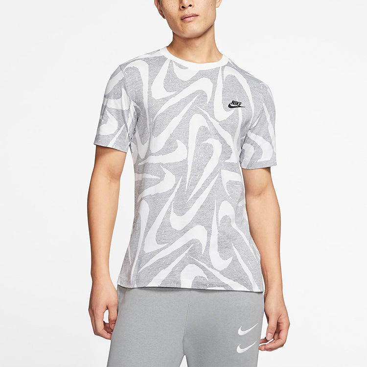 Nike MENS Sportswear Logo Print Crew-neck Short Sleeve Grey Gray CK2376-010
