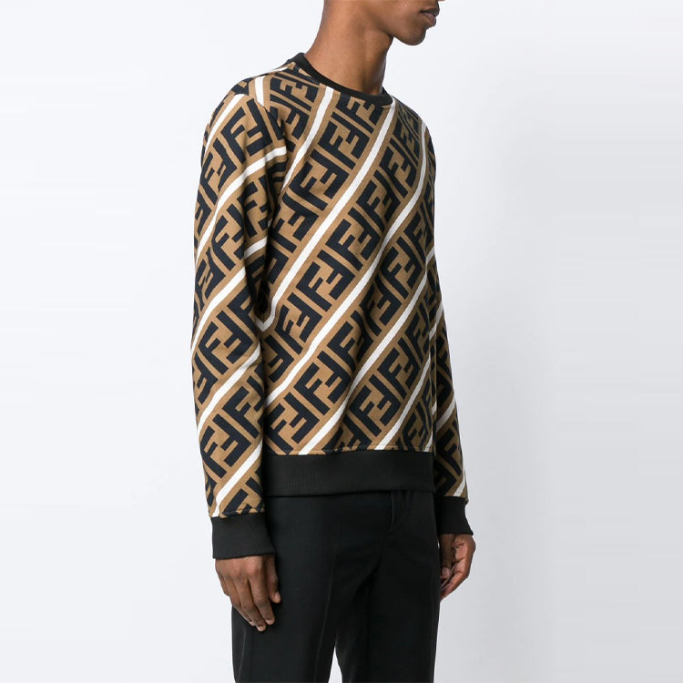 FENDI Logo Cotton Colorblock Sports 'Brown' FY0944A7A9F13J3