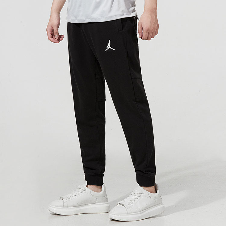 Men's Air Jordan As J Df Air Flc Pant Logo Distress Sports Knit Bundle Feet Long Pants/Trousers Autumn Black DA9859-010