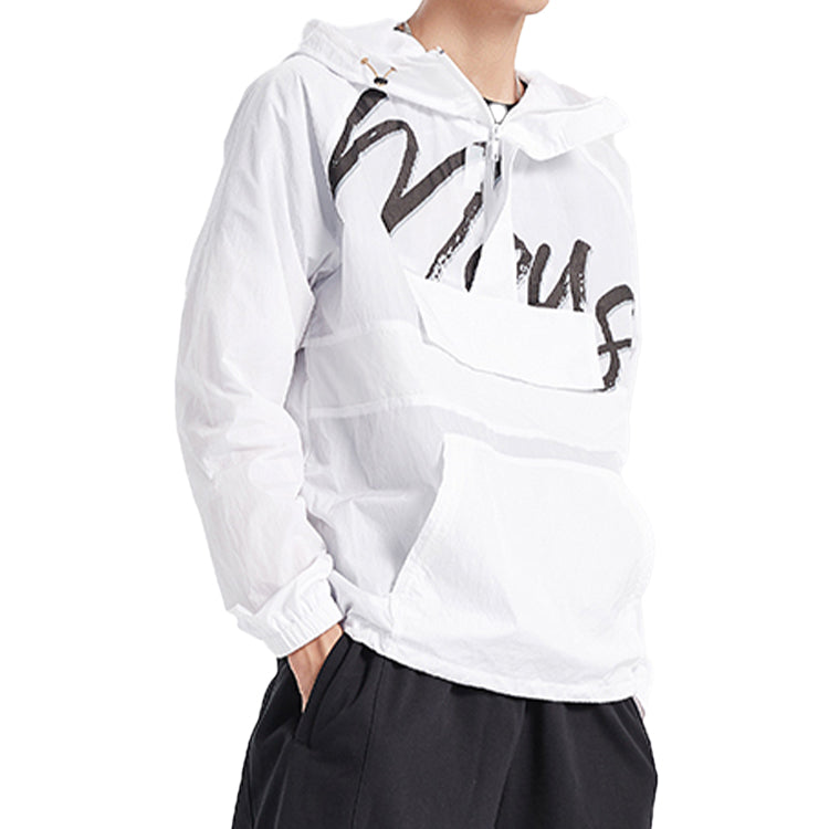Li-Ning x Disney Graphic Half Zip Hooded Jacket 'White Black' AFDQ409-1