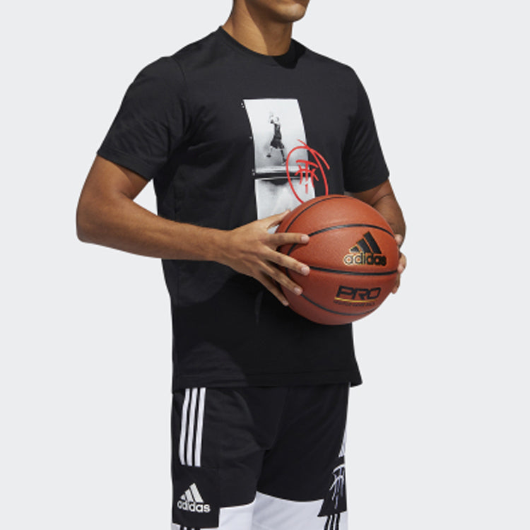 adidas Tmac Logo Basketball Sports Short Sleeve Black GE4108