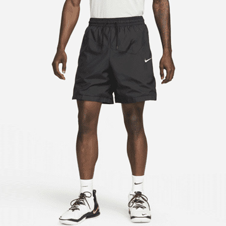 Nike waist Lacing Woven Solid Color Breathable Shorts Black DH7560-011