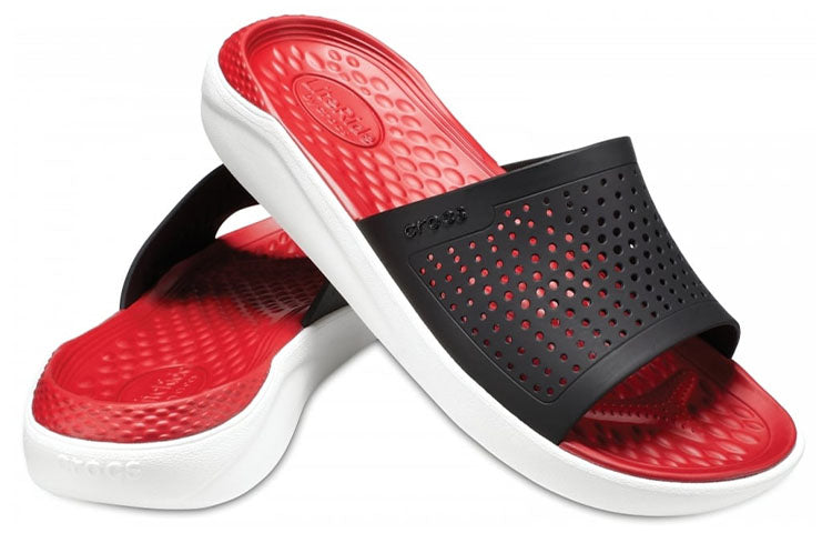 Crocs LiteRide Slides 'Red Black White' 205183-066