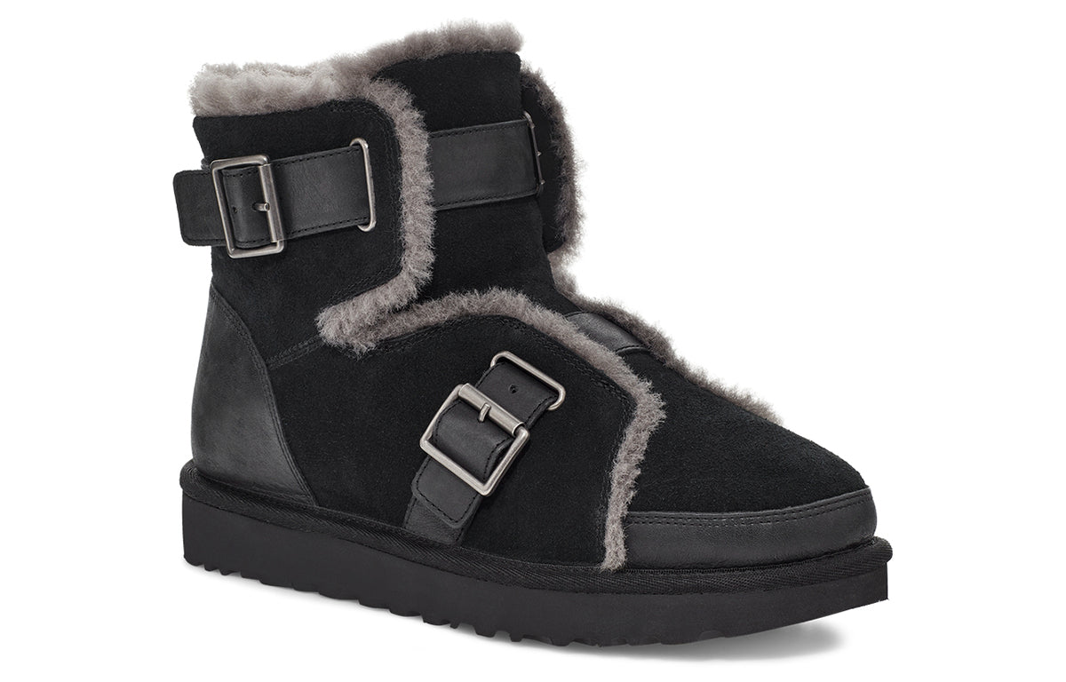 (WMNS) UGG Dune Mini Buckle Boot Fleece Lined Black 1119431-BLK