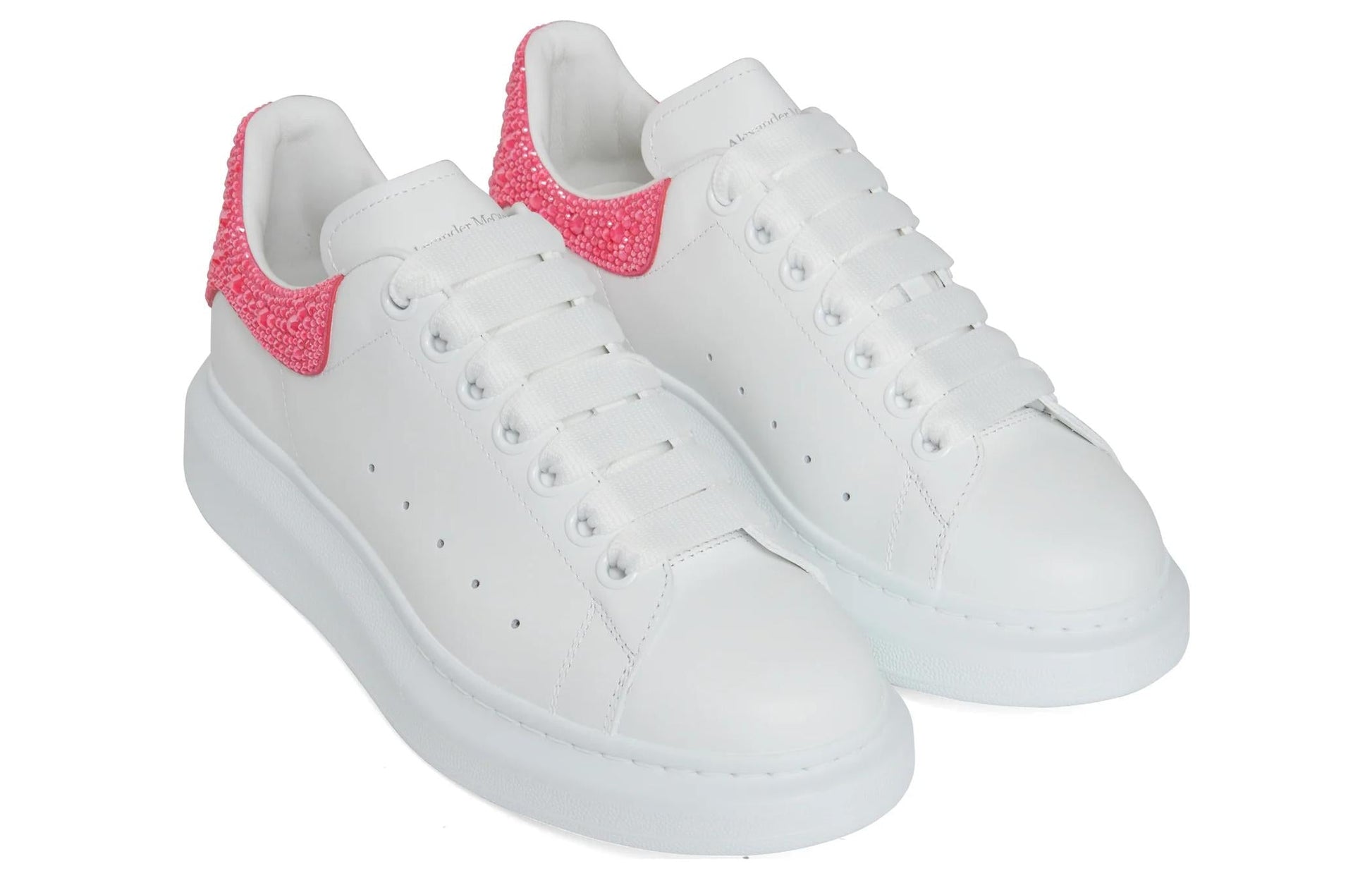(WMNS) Alexander McQueen Oversized Sneaker 'White Pink Glitter' 718243WICY98844
